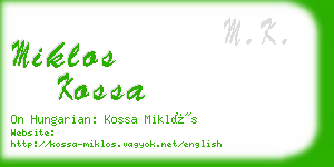 miklos kossa business card